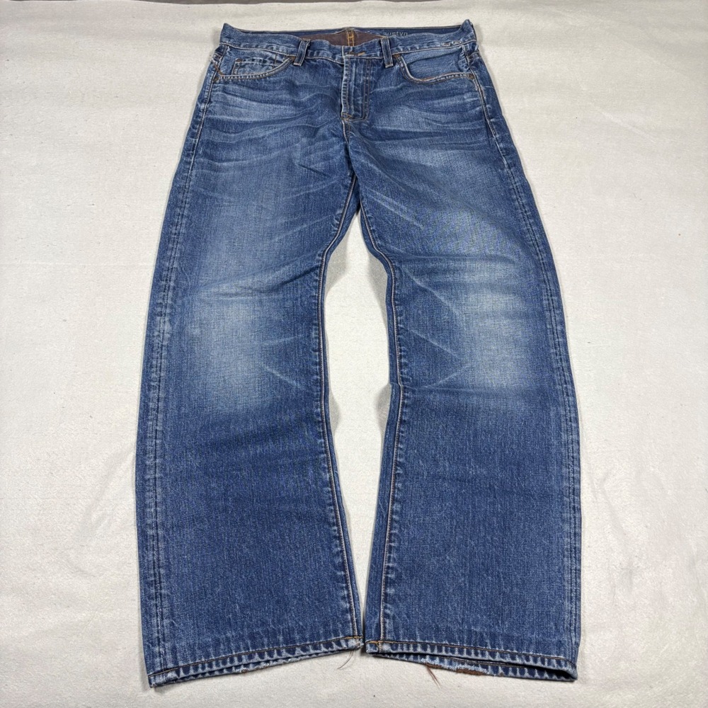 7 For All Mankind Austyn Relaxed Straight Leg Bootcut Jeans Blue Mens 31 Grunge